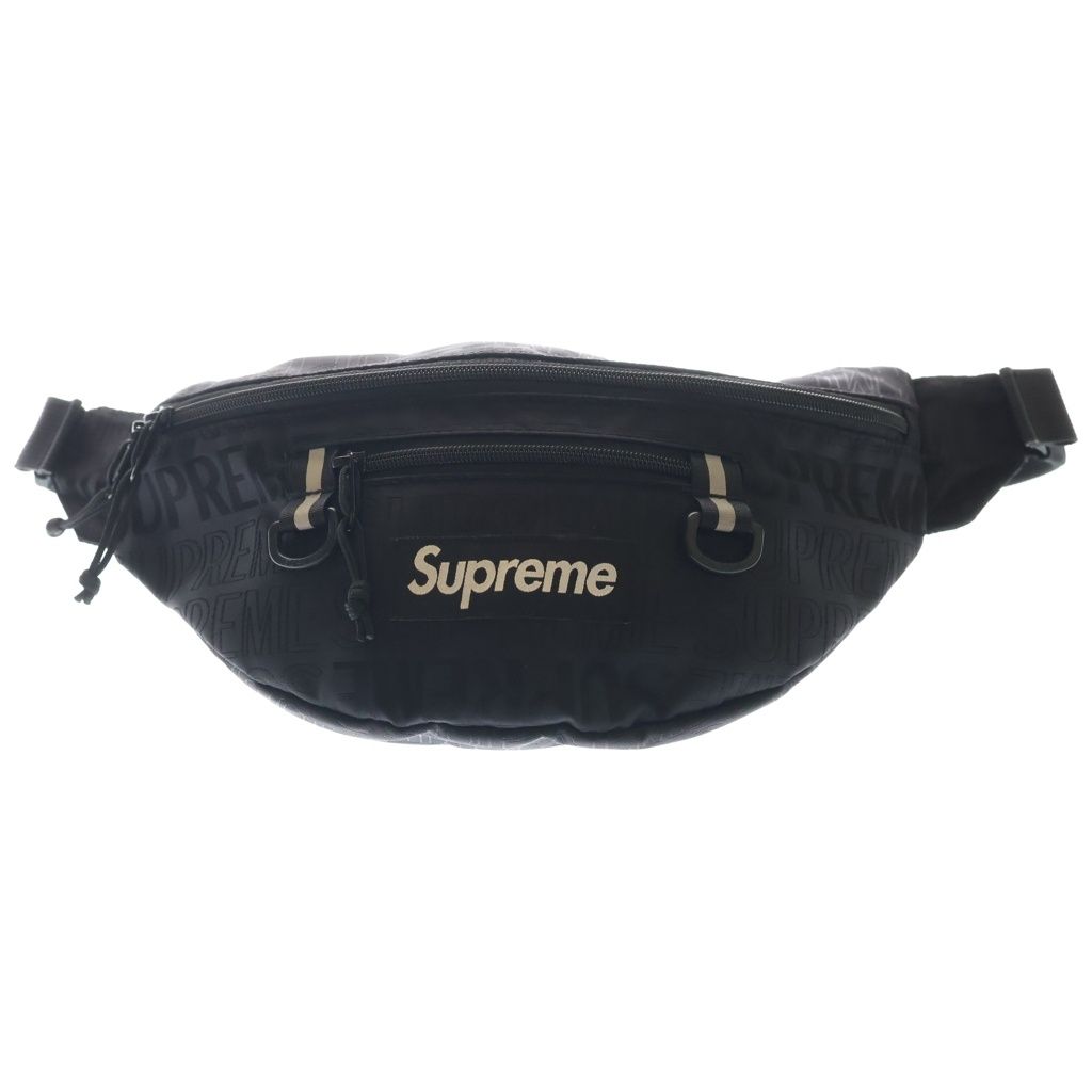 SUPREME (シュプリーム) 19SS WAIST BAG ウエストポーチバッグ 総柄デザイン ボックスロゴ ブラック
