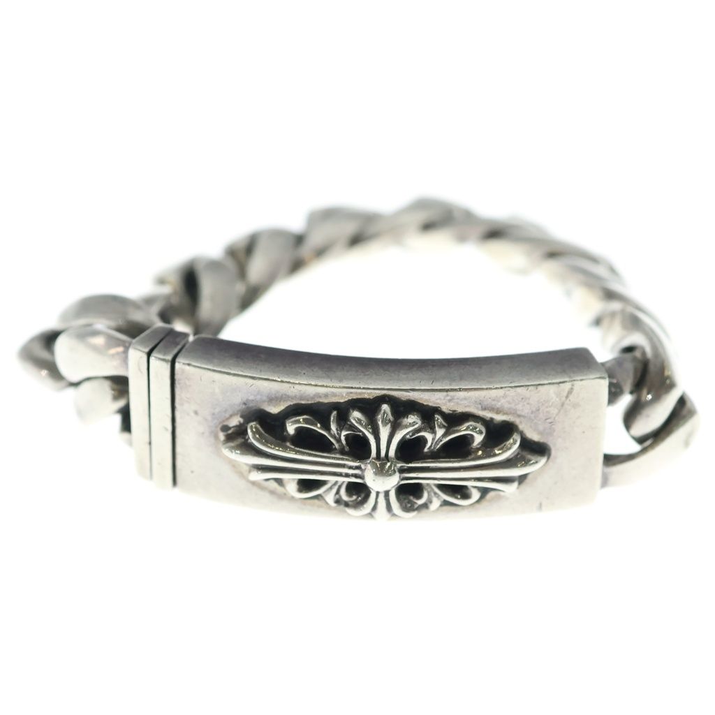 CHROME HEARTS (クロムハーツ) ID FLORAL CRS フローラルクロスIDクラシックリンク ブレスレット 11LINK シルバー BCA164