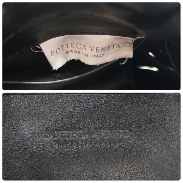 BOTTEGA VENETA（ボッテガヴェネタ）イントレチャート フォンポーチ ヴィンテージ ショルダーバッグ スマホポーチ ブラック レザー レディース 【中古】