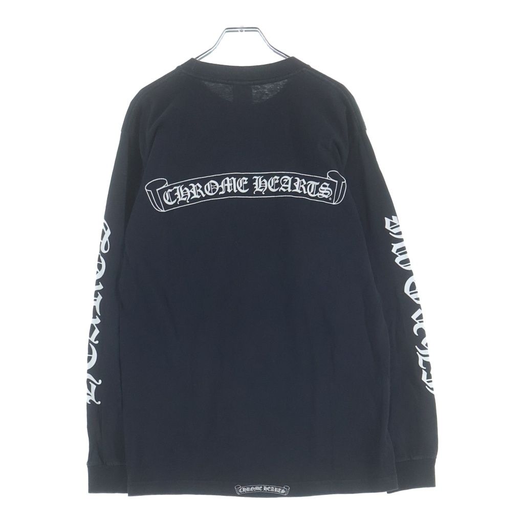 CHROME HEARTS (クロムハーツ) OLD Old English Arm Logo Long Sleeve Tee オールドイングリッシュ 袖ロゴ クルーネック長袖Tシャツ ブラック ‐