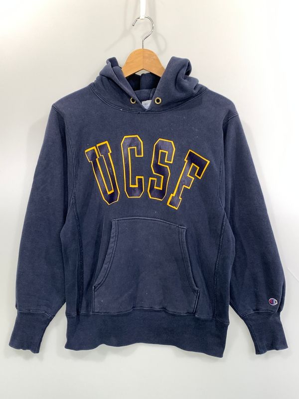 CHAMPION チャンピオン 90's REVERSE WEAVE COLLEGE HOODIE UCSF 90年代 リバースウィーブ カレッジ フーディー パーカー トップス 【146-260806-yn-01-min】
