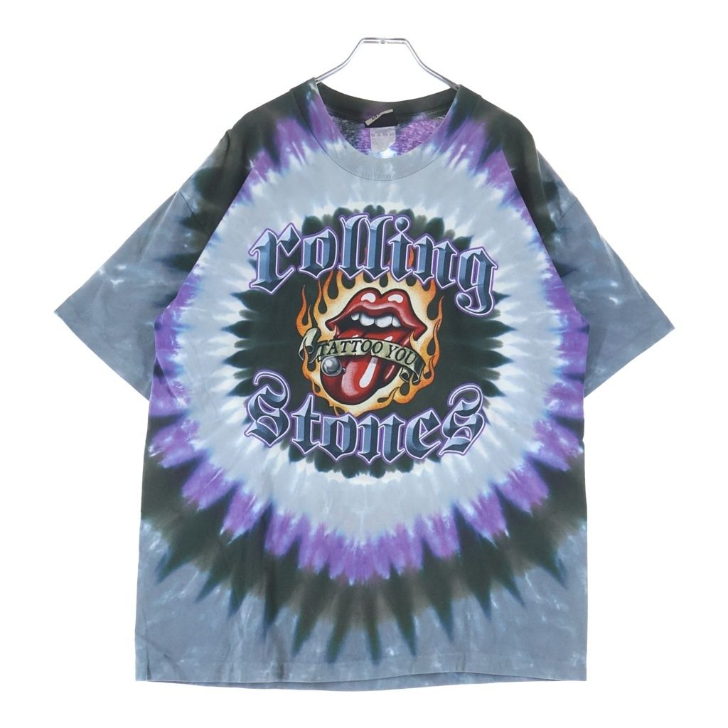 VINTAGE (ヴィンテージ) 90s-00s LIQUID BLUE ROLLING STONES TATTO YOU リップアンドタン ローリングストーンズ フレイム クルーネックTシャツ タイダイ