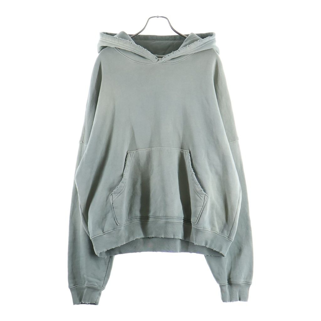 NO BRAND (ノーブランド) MOOJIMOOJI(ムージムージ) ヴィンテージダメージ加工 プルオーバーパーカー フーディー グリーン