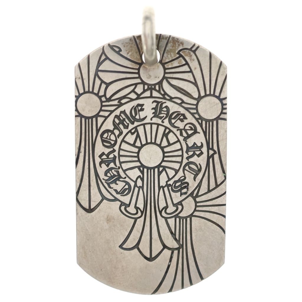 CHROME HEARTS (クロムハーツ) D TAG LRG GOD BLESS ラージゴッドブレス ドッグタグ ペンダントトップ シルバー - 60,500円