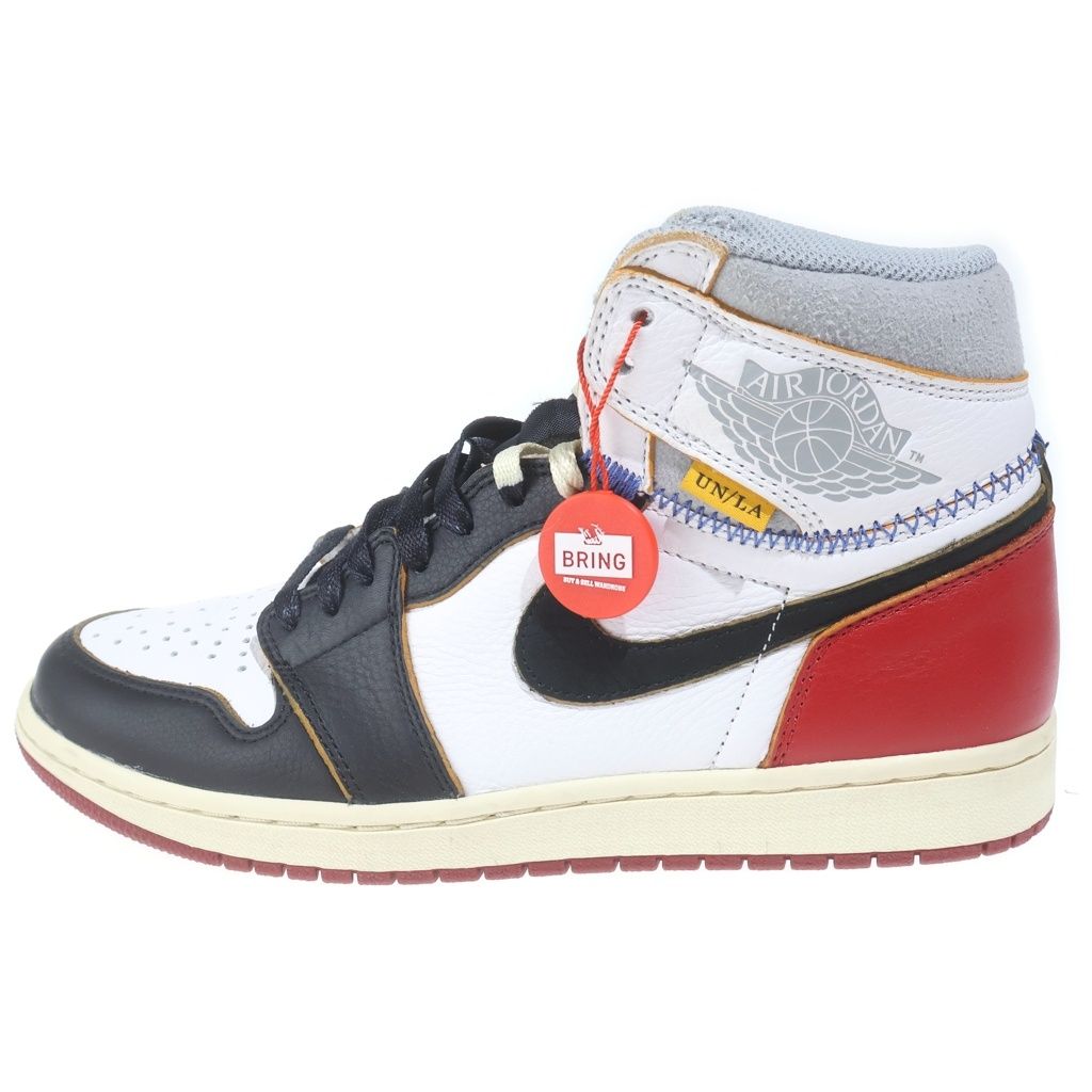NIKE (ナイキ) ×UNION AIR JORDAN 1 RETRO HIGH OG NRG VARSITY RED/WOLF GREY BV1300-106 ユニオン エアジョーダン1 ハイカットスニーカー マルチ US9/27cm