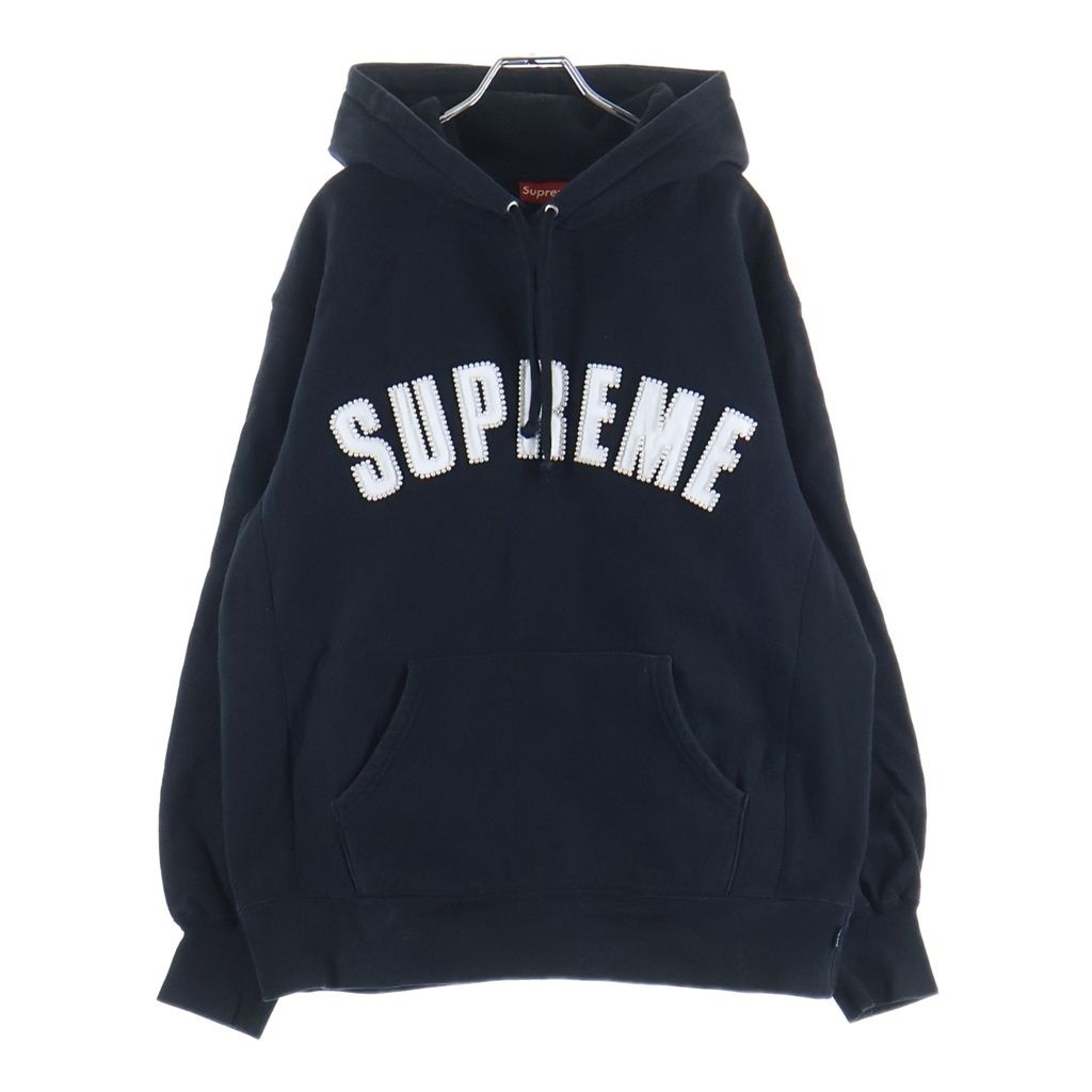 SUPREME (シュプリーム) 21AW Pearl Logo Hooded Sweatshirt パールロゴデザイン フーデッド スウェット パーカー ブラック