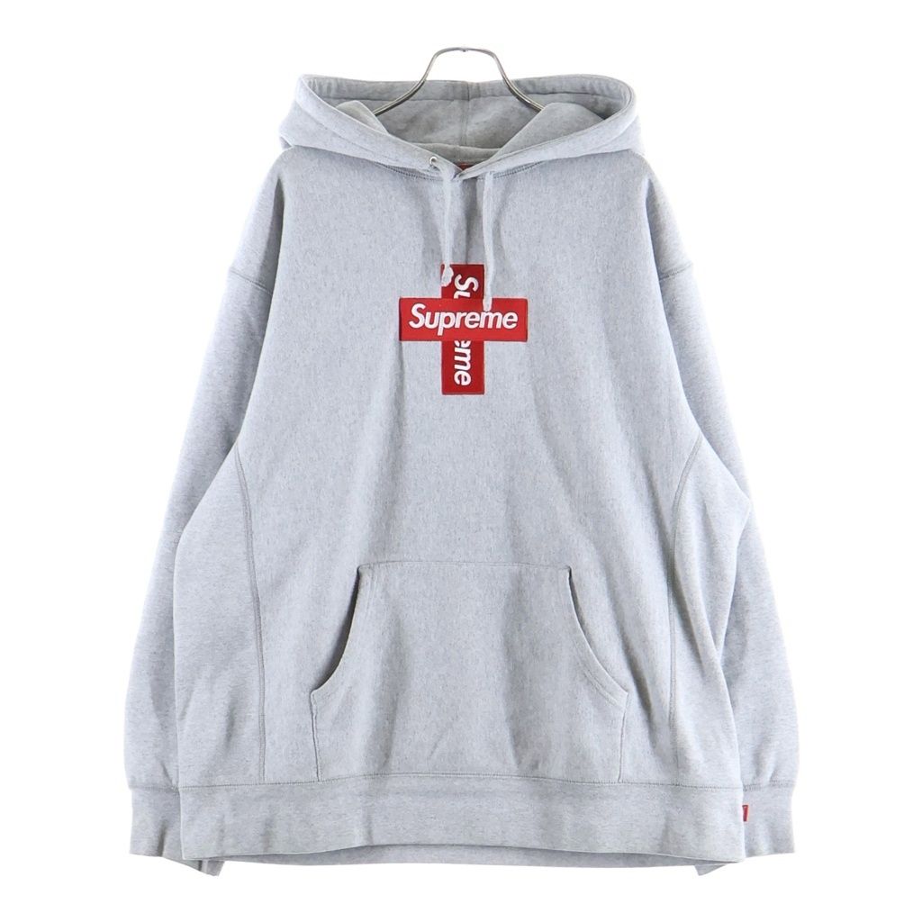 SUPREME (シュプリーム) 20AW Cross Box Logo Hooded Sweatshirt クロスボックスロゴ フーデッド プルオーバー スウェット パーカー グレー