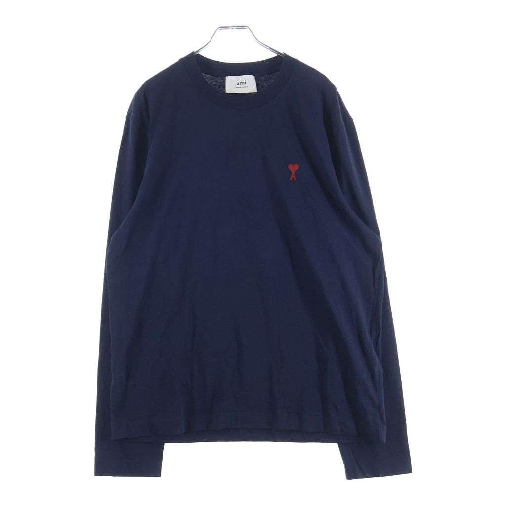 ami paris (アミパリス) フロントロゴ刺繍半袖Tシャツ ネイビー #XXL
