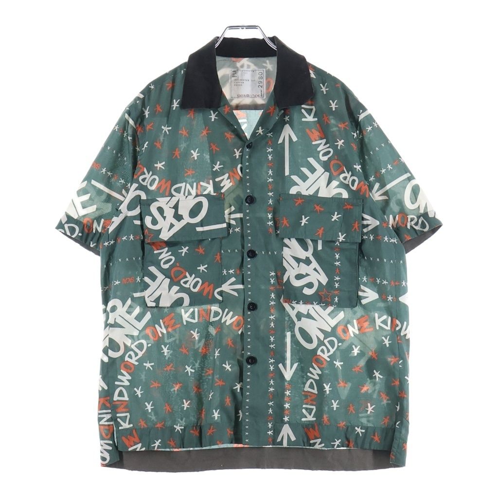 Sacai (サカイ) 23ss Eric Haze Bandana Print Shirt 総柄 半袖シャツ グリーン 23-02980M