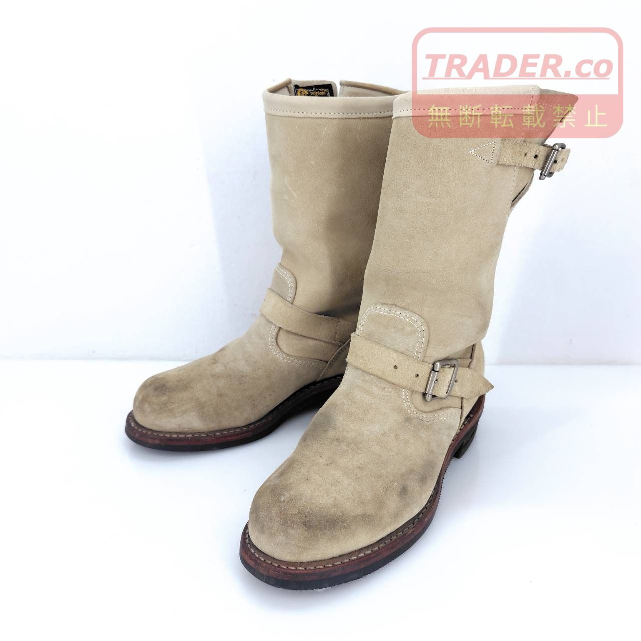 05w23031 チペワ Chippewa エンジニアブーツ サンド US8 メンズ ブーツ スウェード 【中古品】