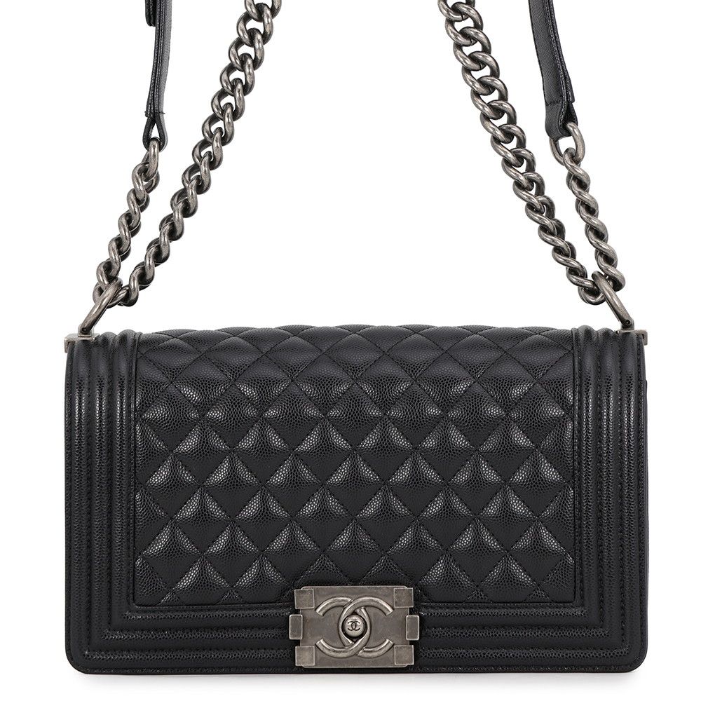 シャネル チェーンショルダーバッグ マトラッセ ココマーク ボーイシャネル25 キャビアスキン A67086 CHANEL 黒 357,660円