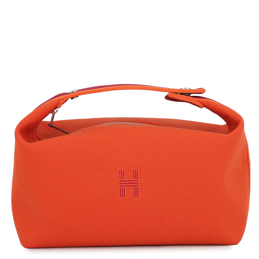 エルメス ポーチ ブリッド・ア・ブラックGM オランジュ・フー/シルバー金具 キャンバス HERMES バッグ 小物入れ