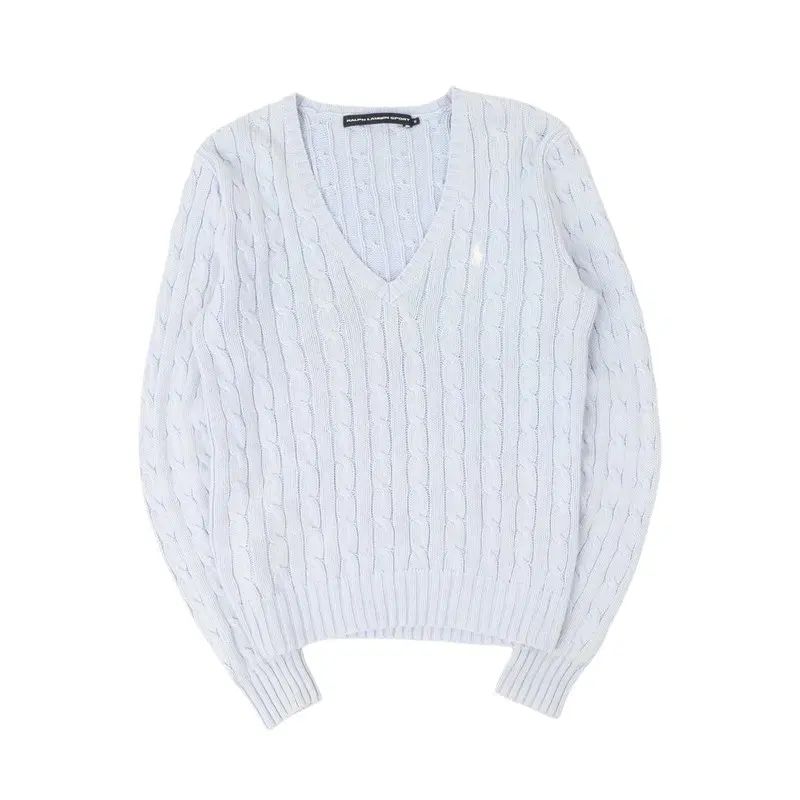 POLO RALPH LAUREN ポロラルフローレン ライトブルー Vネック ケーブルニット 6,597円