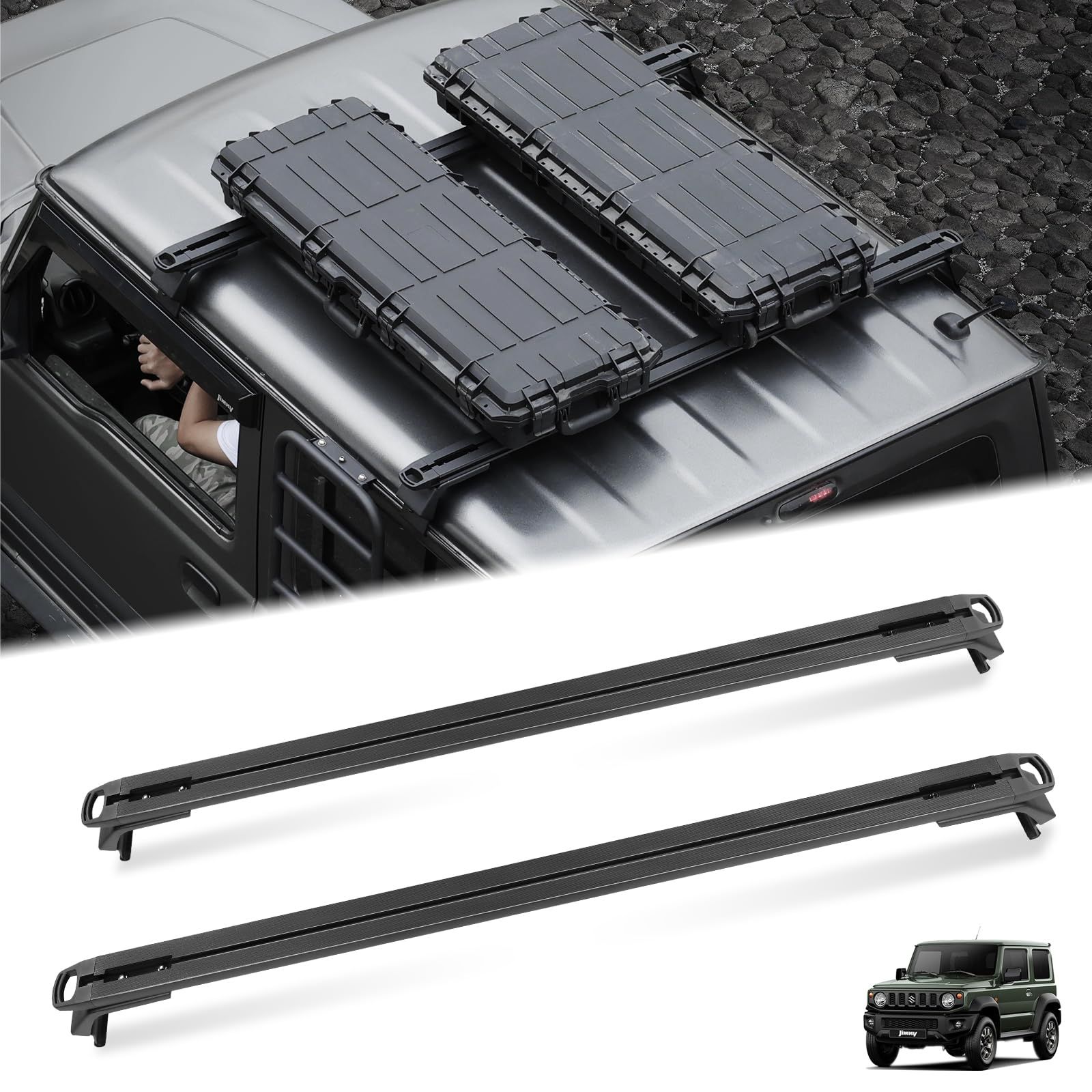 AMWMORV ジムニー ルーフキャリア JB64 専用 天井収納 2本セット