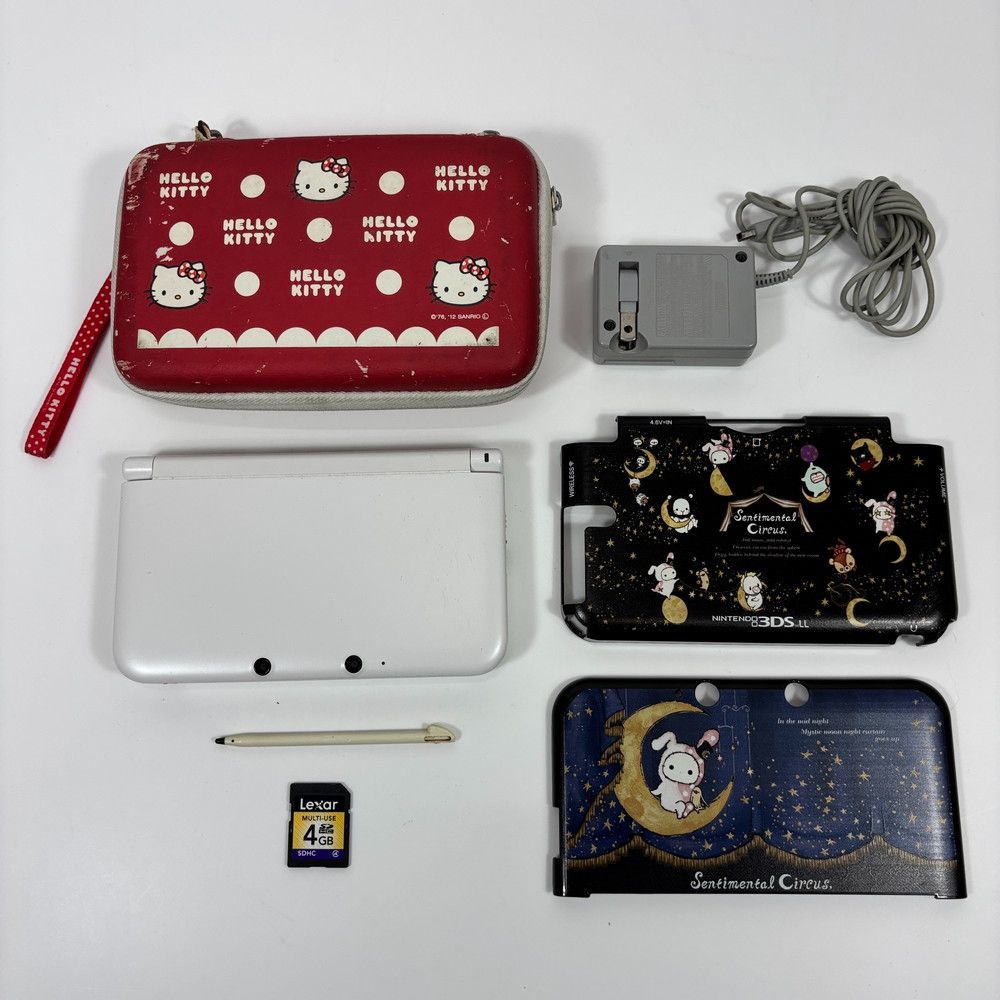 1316◇ゲーム機 3DSLL 本体 SPR-001白 任天堂 ケース、ポーチ付き 動作確認済み