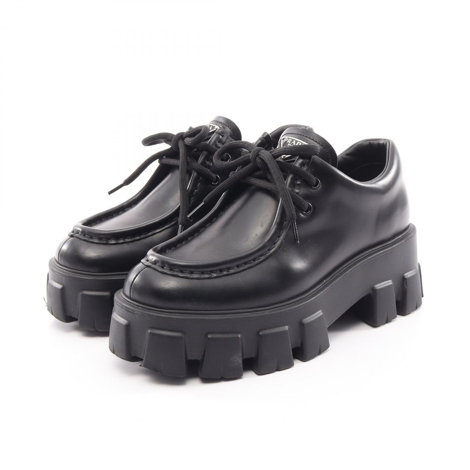 PRADA プラダ モノリス ブラッシュドレザー ダービーシューズ カジュアルシューズ