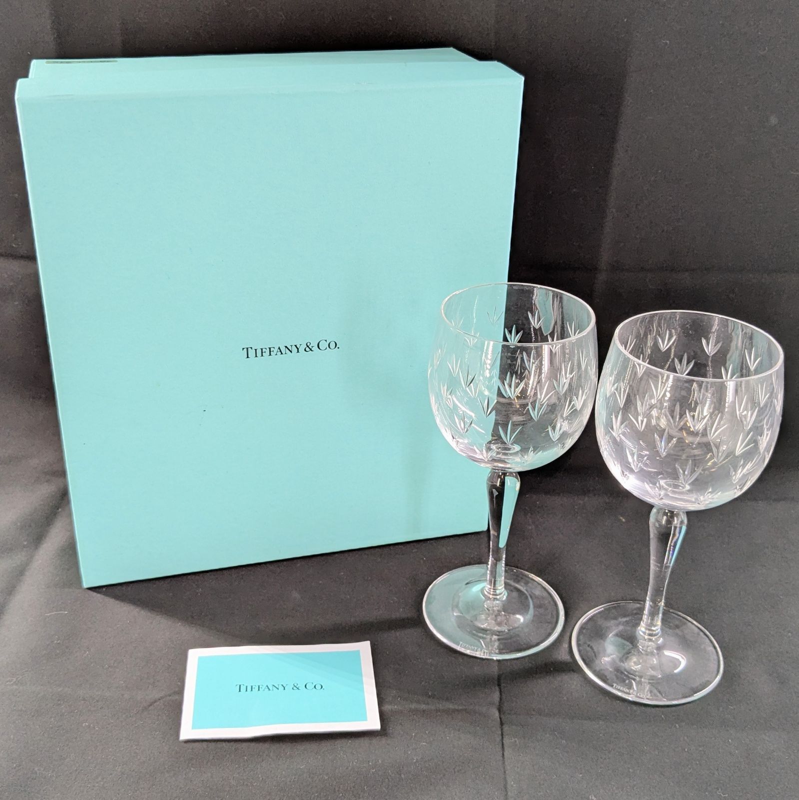 Tiffany&Co. ティファニー フローレット ワイングラス ペア 2客セット 箱【QG-246】 6,860円