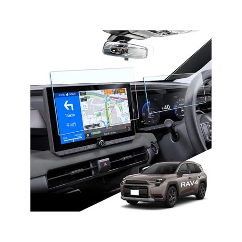 LANTU【究極反射防止】トヨタ 新型 RAV4 60系 用 ナビ メーター デジタルインナーミラー 4枚セット ラブ4 12.9インチ カーナビ ガラス 保護フィルム 指紋防止 キズ防止 貼付簡単 気泡ゼロ 高感度タッチ アクセサリー カスタム パーツts