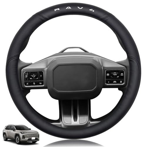 RAV4 2025 XA60 系 専用 ハンドルカバー ステアリングカバー 本革手縫い 3Dグリップ 滑り防止 吸汗速乾 簡単取付 ブラック 1個ts