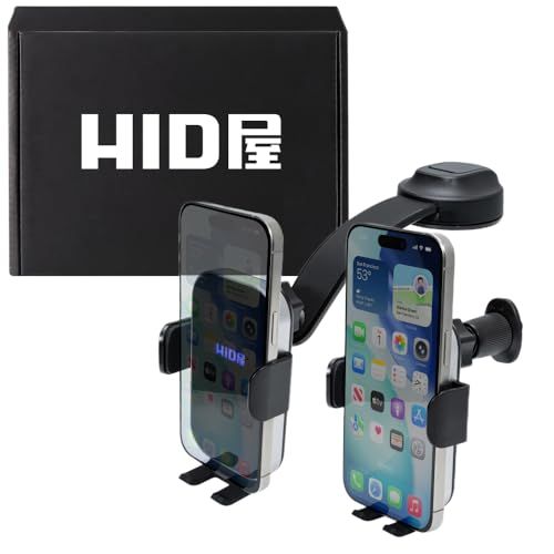 HID屋 スマホホルダー 2WAY設置 車載スマホホルダー スマホスタンド 車 乗用車 トラック エアコン 吹き出し口 ダッシュボード 片手着脱 360度回転 iPhone Android対応 (充電あり)ts 6,652円
