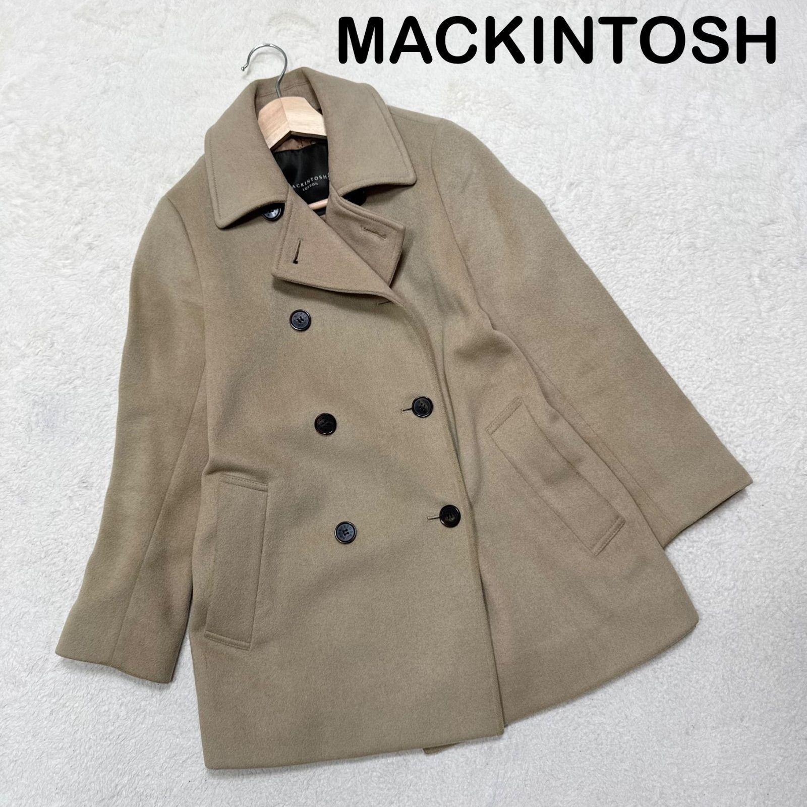 MACKINTOSH LONDON Pコート ベージュ 40 カシミヤ 美品 MACKINTOSH LONDON マッキントッシュロンドン カシミヤ混 Pコート