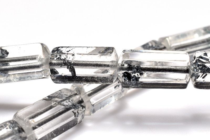 【１点物】AAAA☆希少な銀煌めく スティブナイトインクォーツ　8-11x5mm　チューブカット ブレスレット パワーストーン 天然石 _MD3365