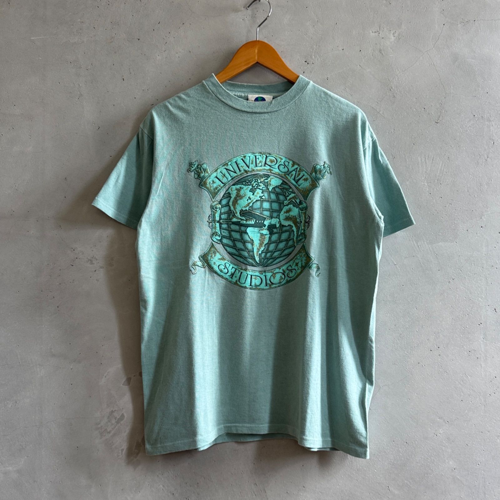 90s USA製 UNIVERSAL STUDIOS Tシャツ S ミントグリーン ヴィンテージ シングルステッチ ユニバーサルスタジオ ロゴT