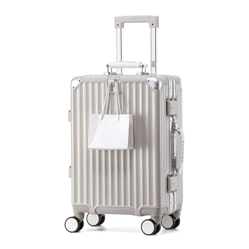 【新品】 [Yuweijie] 新感覚！モダン！スーツケース キャリーケース 機内持ち込み 大型 軽量アルミフレーム式 キャリーバッグ 静音 ダブルキャスター TSAロック レトロ おしゃれなハンドル 疲れない設計 入学 海外旅行出張 XXL 13泊以上 11 16,035円