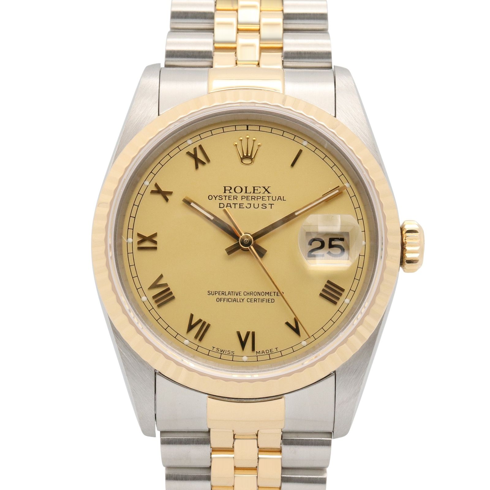 ロレックス ROLEX 腕時計 デイトジャスト S番 16233 CH/RO K18（イエローゴールド） ステンレススチール デイトジャスト S番 メンズ Used A 528,320円