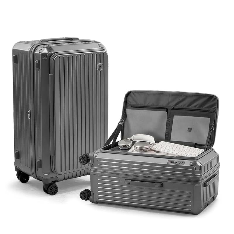 【新品】 [Yuweijie] 2026新登場 スーツケース 片開き 拡張機能付き キャリーケース 大型 ストッパー付き 大容量 キャリーバッグ 隠しフック 多機能 超軽量 静音 360度回転 旅行 ビジネス 出張 Mサイズ/（5～8泊/90Ｌ）