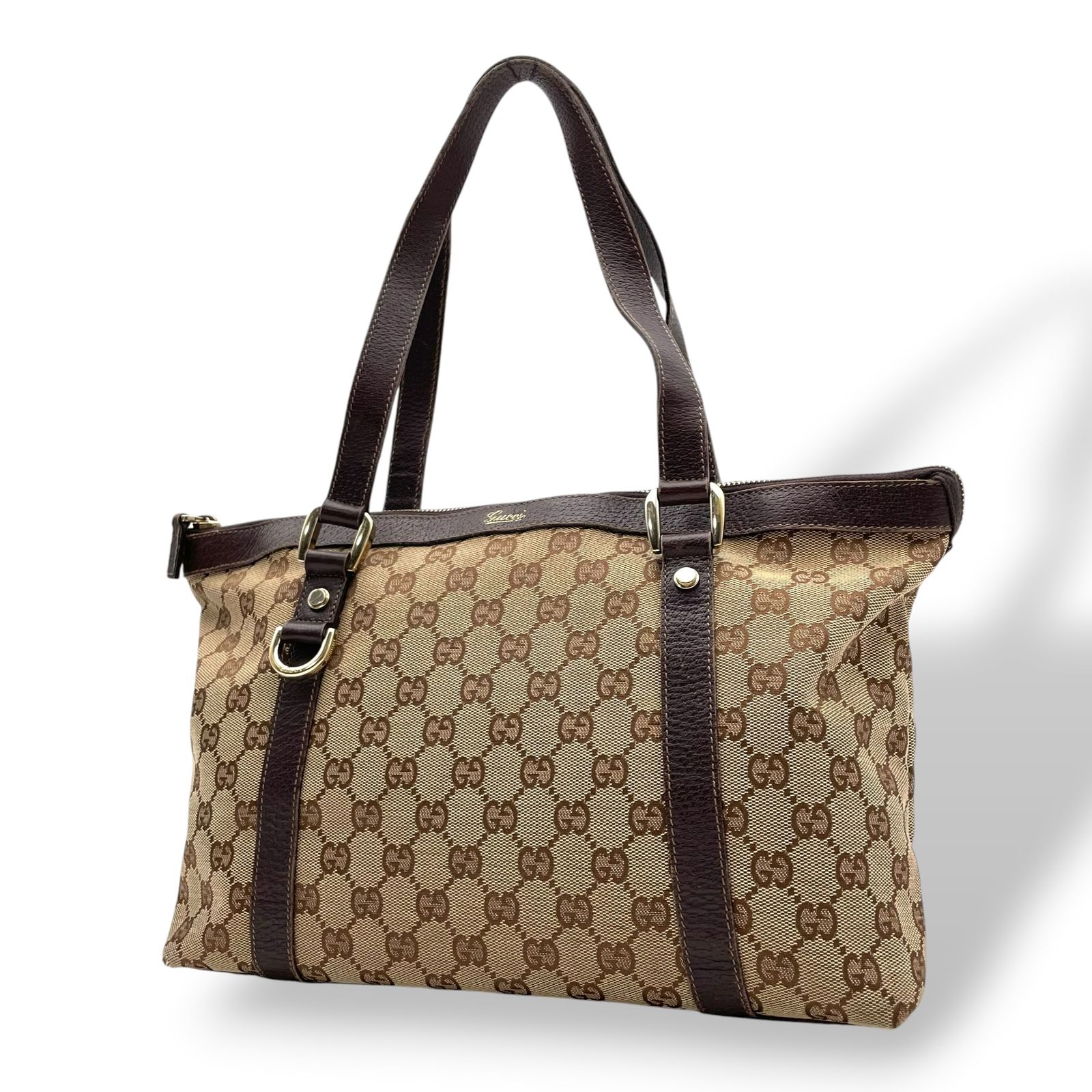 グッチ GUCCI GGキャンバス トートバッグ ハンドバッグ 肩掛け A4収納 キャンバス レザー ブラウン 茶色 ゴールド金具 エレガント カジュアル デイリー 通勤 通学 レディース 女性 人気 定番 141470 C8 22,720円
