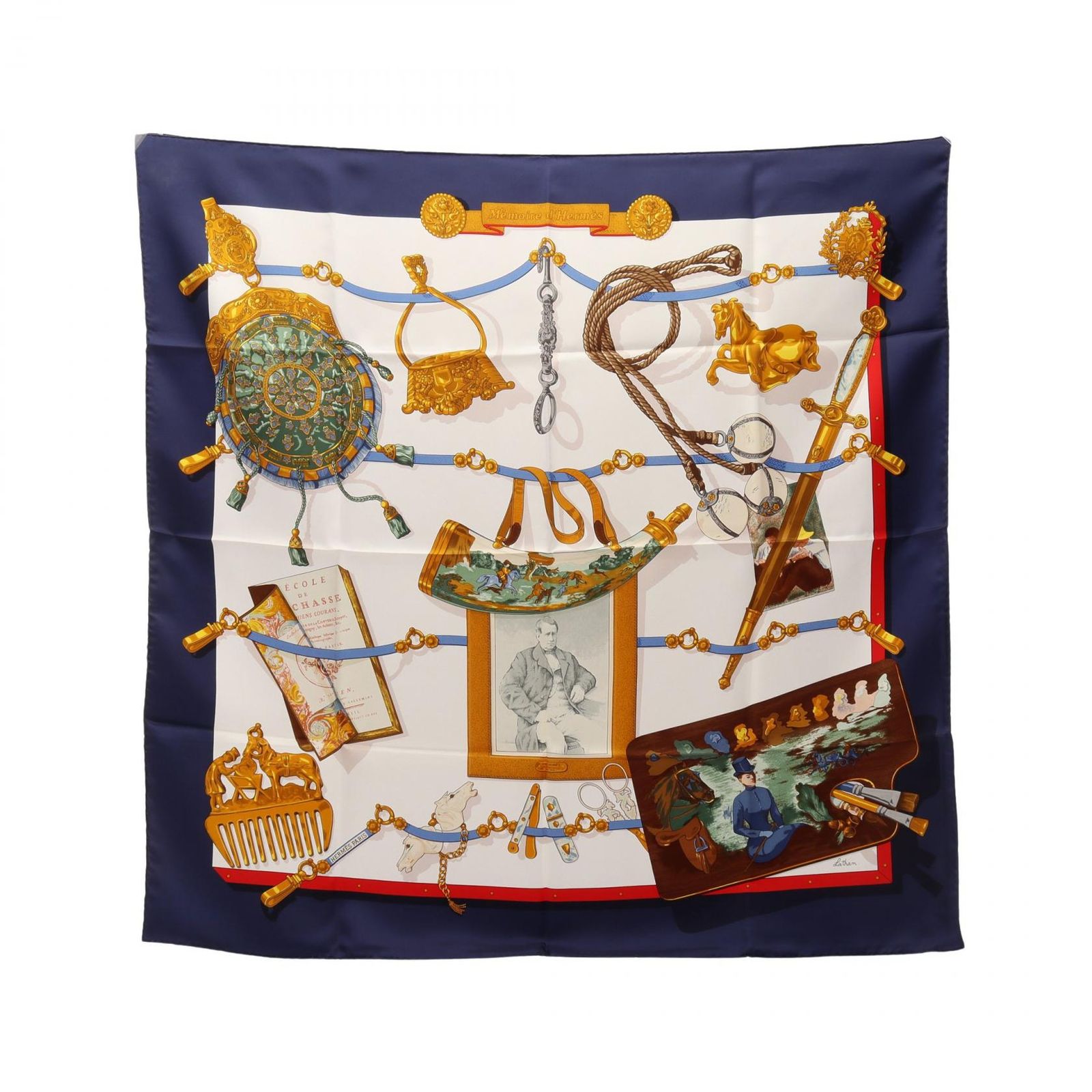 エルメス HERMES スカーフ カレ90 Memoire d'Hermes シルク カレ90 レディース Used B