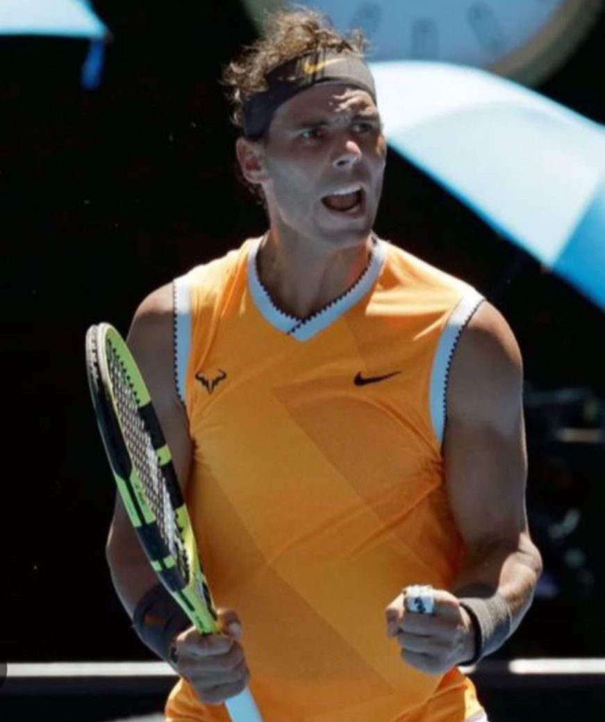 希少 NIKE COURT ナイキコート 2019年 全豪オープン ラファエル・ナダルモデル ノースリーブシャツ M AEROREACT