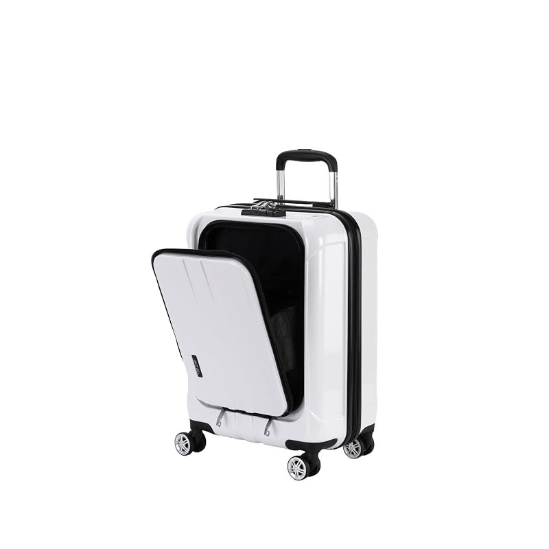 【新品】 [アクタス] キャリーケース ジッパー フロントオープン 機内持ち込みサイズ 約35L 約3.2kg ホワイトカーボン