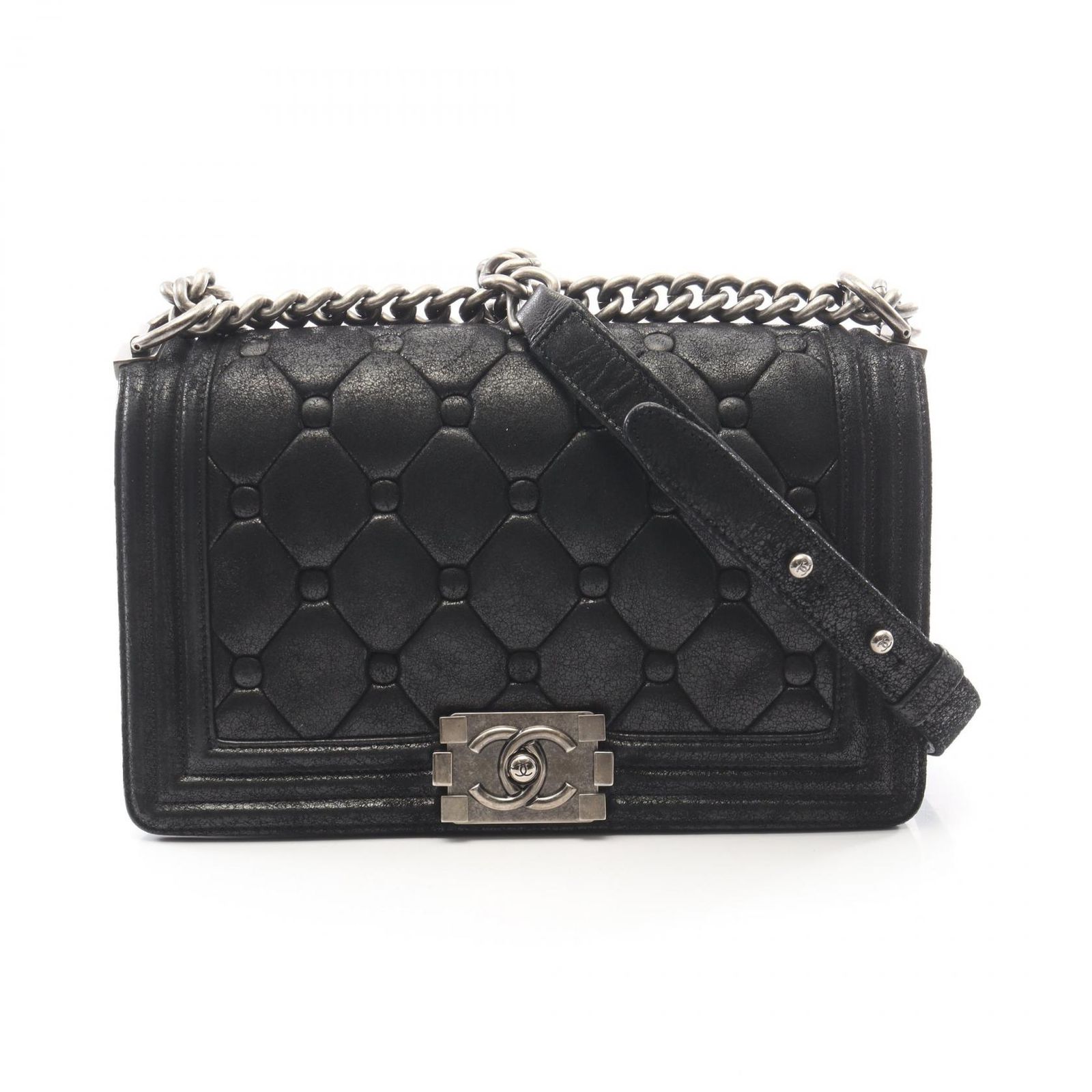 シャネル CHANEL ショルダーバッグ ボーイシャネル A67086 ブラック レザー ボーイシャネル チェーンショルダー レディース Used A