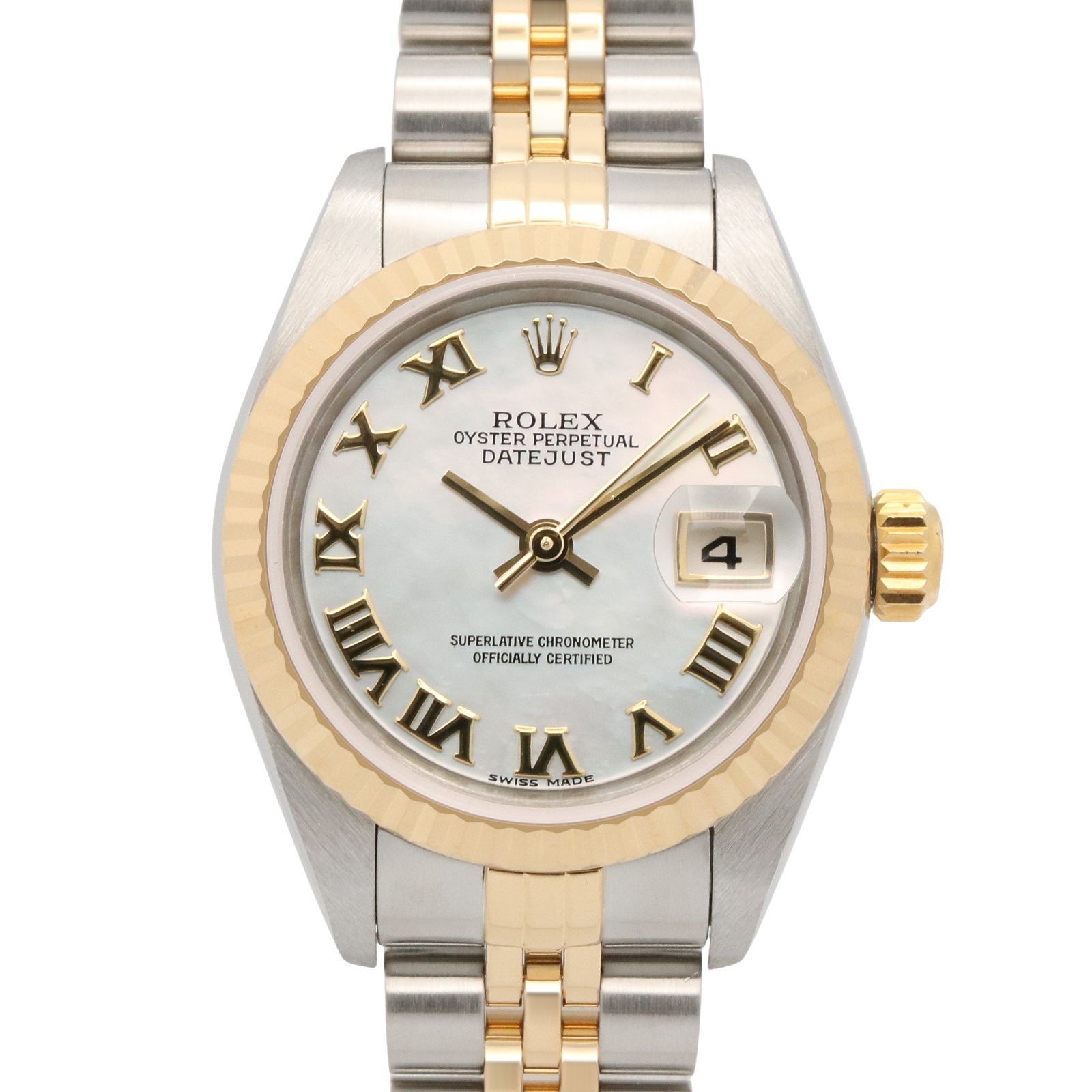 ロレックス ROLEX 腕時計 デイトジャスト K番 79173NR WHシェル/RO K18（イエローゴールド） ステンレススチール デイトジャスト K番 レディース Used A