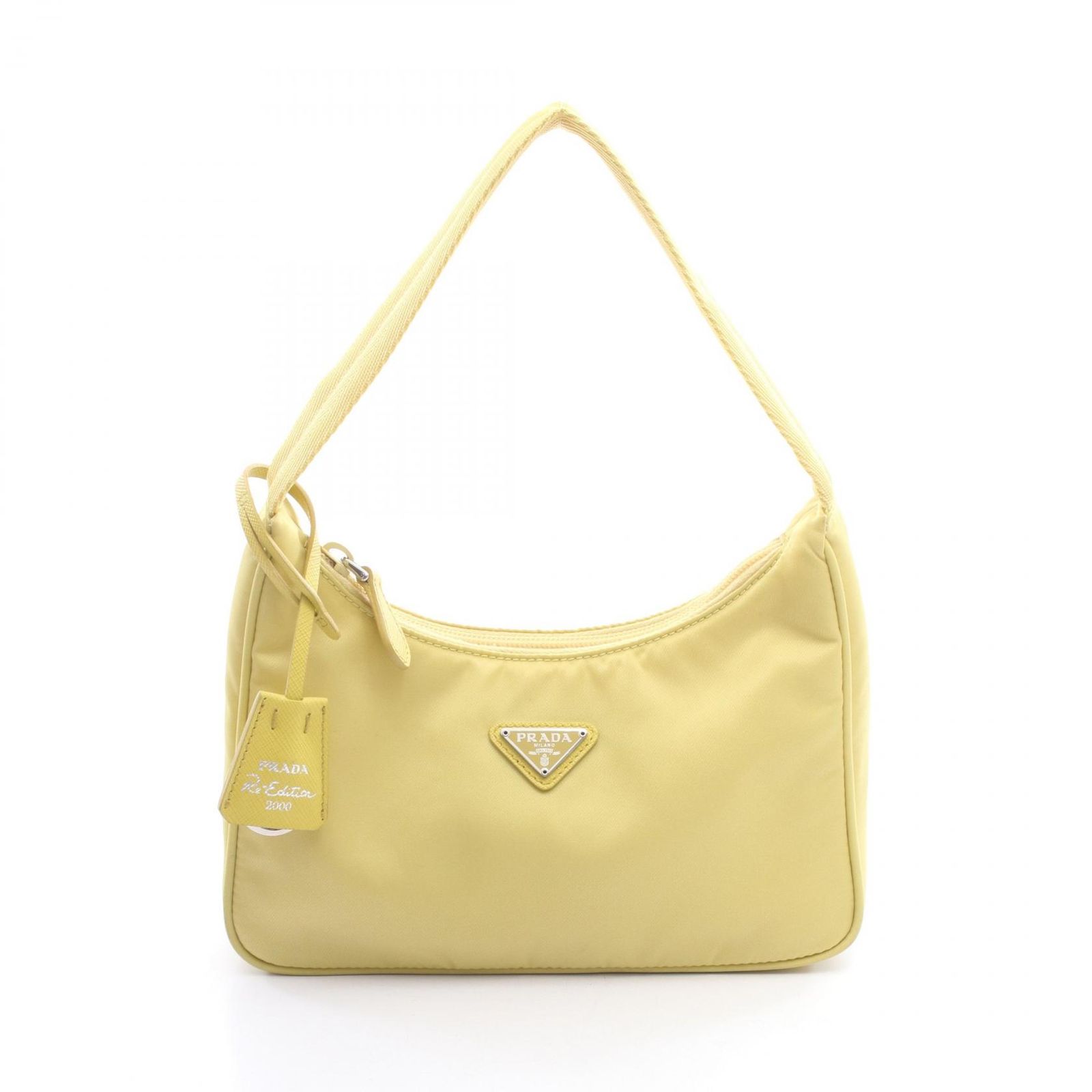 プラダ PRADA ハンドバッグ Re-Edition 2000 ミニバッグ イエロー ナイロン Re-Edition 2000 ハンドバッグ レディース Used B
