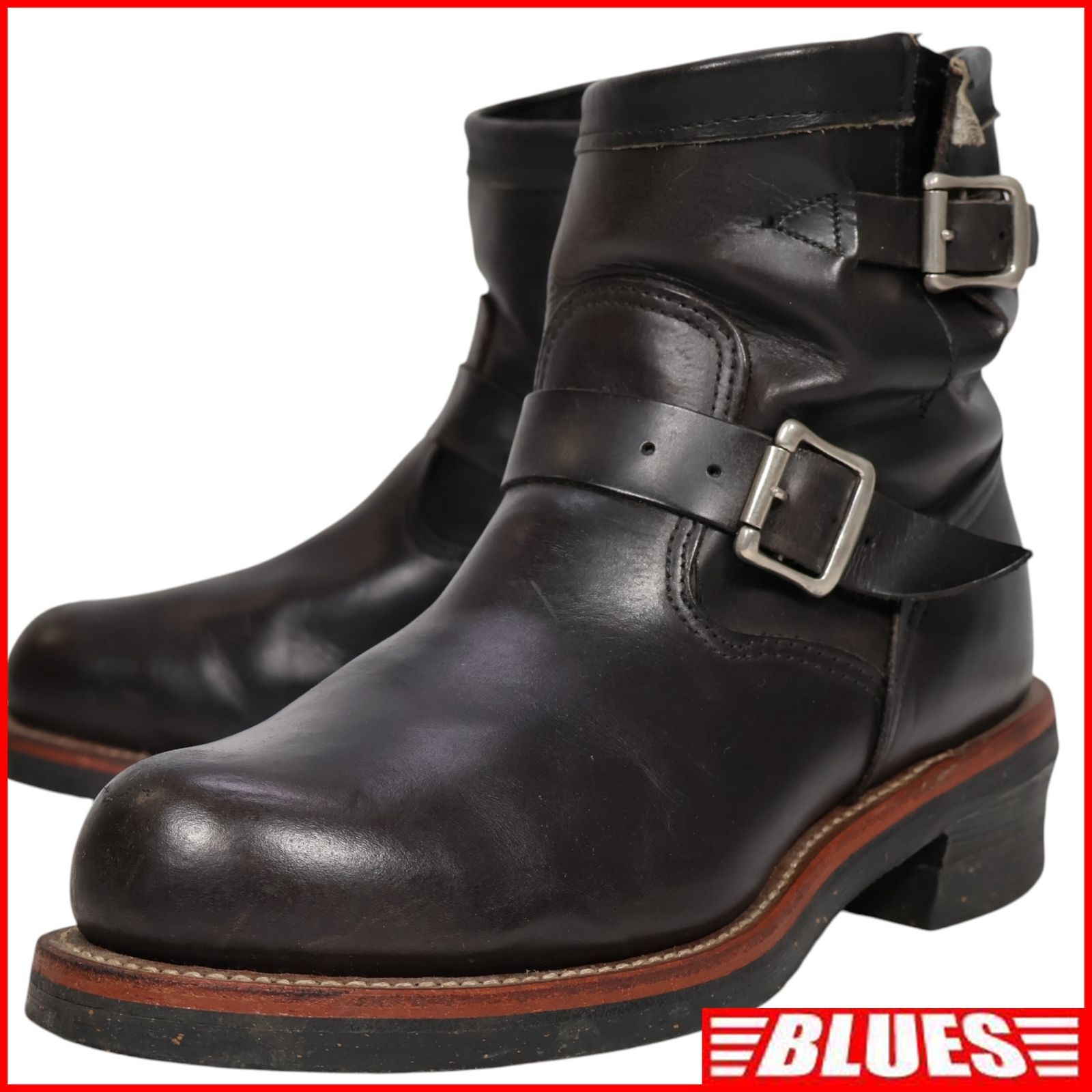 Chippewa チペワ エンジニアブーツ 26 黒 スチールトゥ 本革 ショート バイク メンズ エンジニアブーツサイズ26cm一覧←SEULB屋着古← HH2462