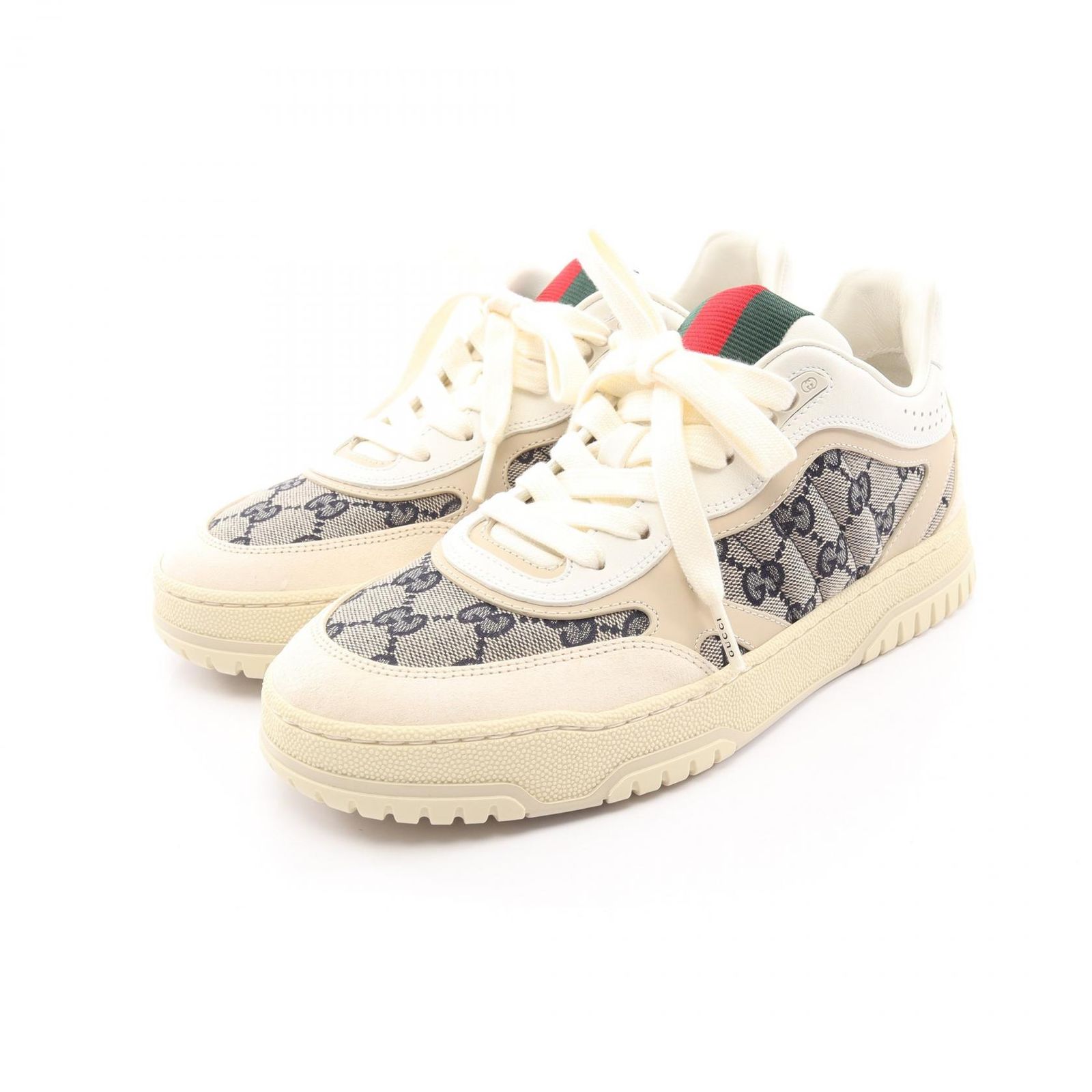 グッチ GUCCI スニーカー リウェブ レザー キャンバス スニーカー メンズ 未使用