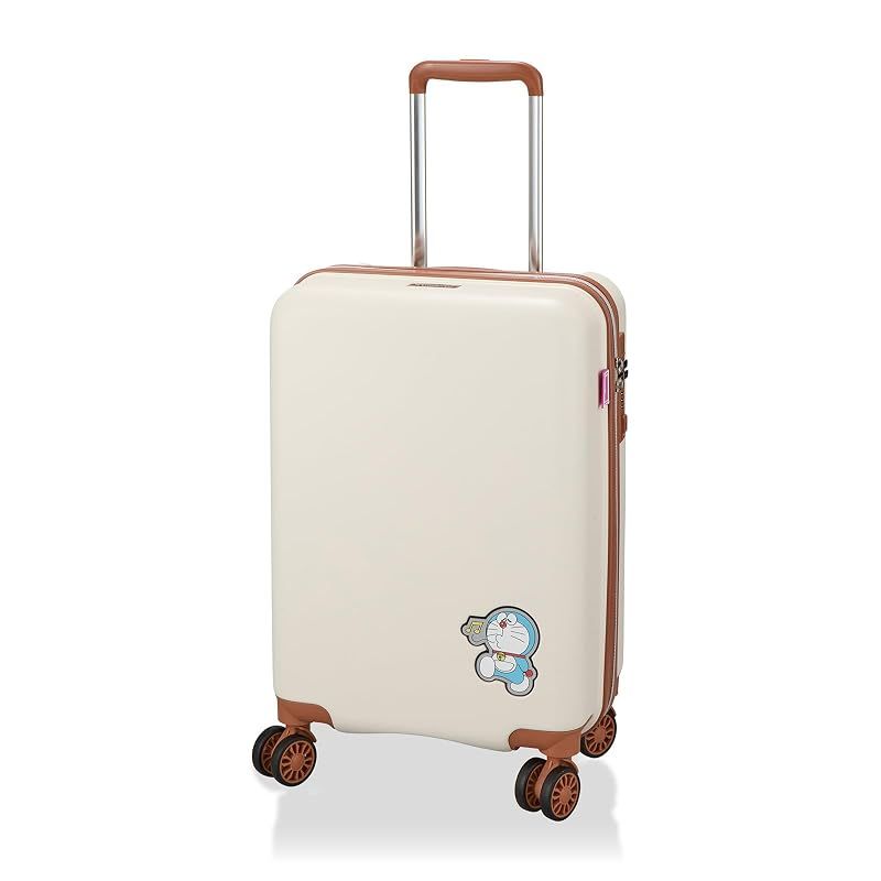 【新品】 スーツケース Sサイズ 33L ダブルキャスター 2WAYロック ジッパータイプ ドラえもん HPL2334-48 DR18.ベージュ ドラえもん