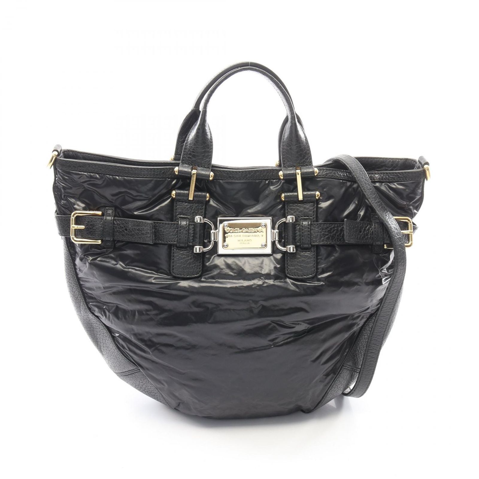 ドルチェアンドガッバーナ DOLCE & GABBANA トートバッグ 2WAY BK レザー トートバック レディース Used B 28,200円