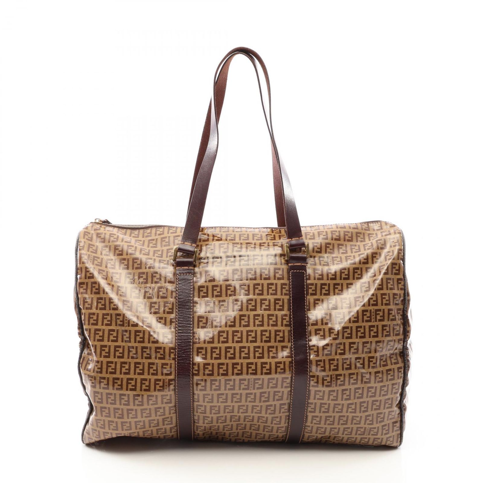 フェンディ FENDI ボストンバッグ ズッキーノ PVCコーティングキャンバス レザー ボストンバッグ ユニセックス Used B 27,820円