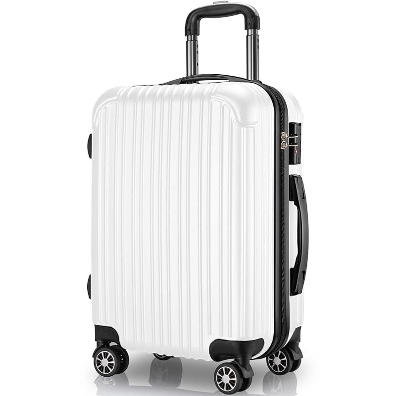 【新品】 [VARNIC] スーツケース キャリーケース キャリーバッグ 機内持込 TSAダイヤル式ロック 耐衝撃 大型 超軽量 静音ダブルキャスター 旅行 出張 (L サイズ(97L),ホワイト)