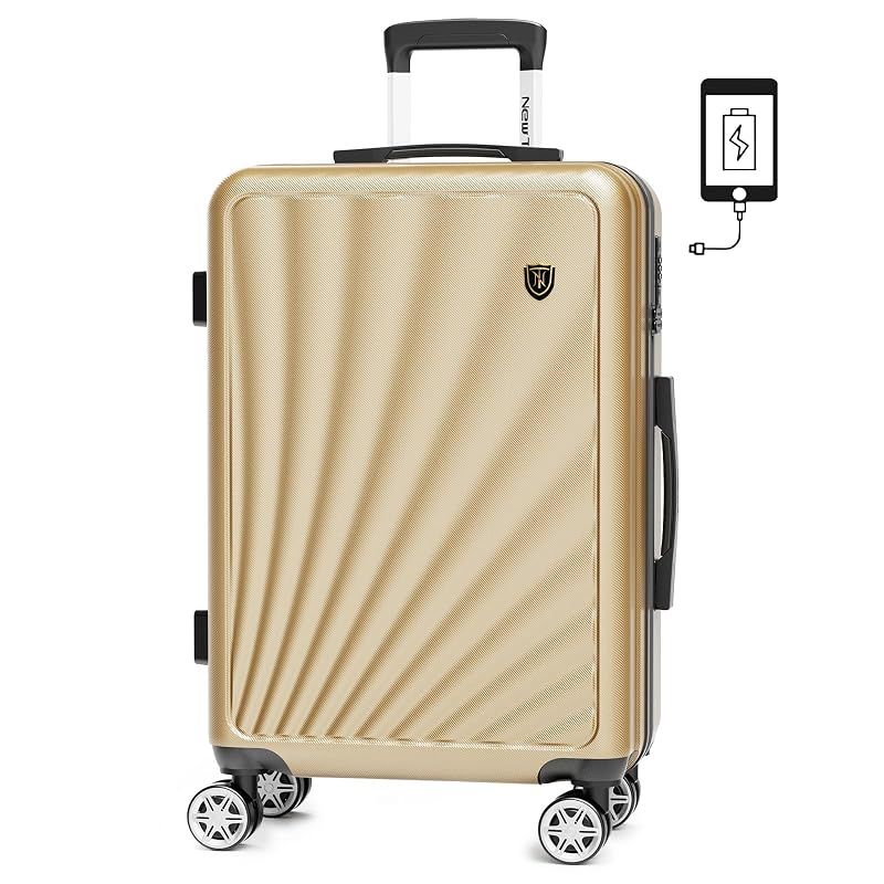 【新品】 [New Trip] スーツケース キャリーケース ストッパー付き USBポート付き 機内持ち込み 軽量 大型 S/M/Lサイズ キャリーバッグ 耐衝撃 大容量 ファスナータイプ 静音 ダブルキャスター TSAロック 海外 旅行 ビジネス 出張 1