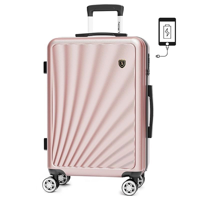 【新品】 [New Trip] スーツケース キャリーケース ストッパー付き USBポート付き 機内持ち込み 軽量 大型 S/M/Lサイズ キャリーバッグ 耐衝撃 大容量 ファスナータイプ 静音 ダブルキャスター TSAロック 海外 旅行 ビジネス 出張 (ロ