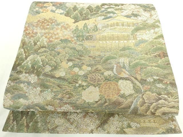 平和屋本店▼六通柄袋帯　京洛花名所　本金箔　正絹　逸品　DABI5464op
