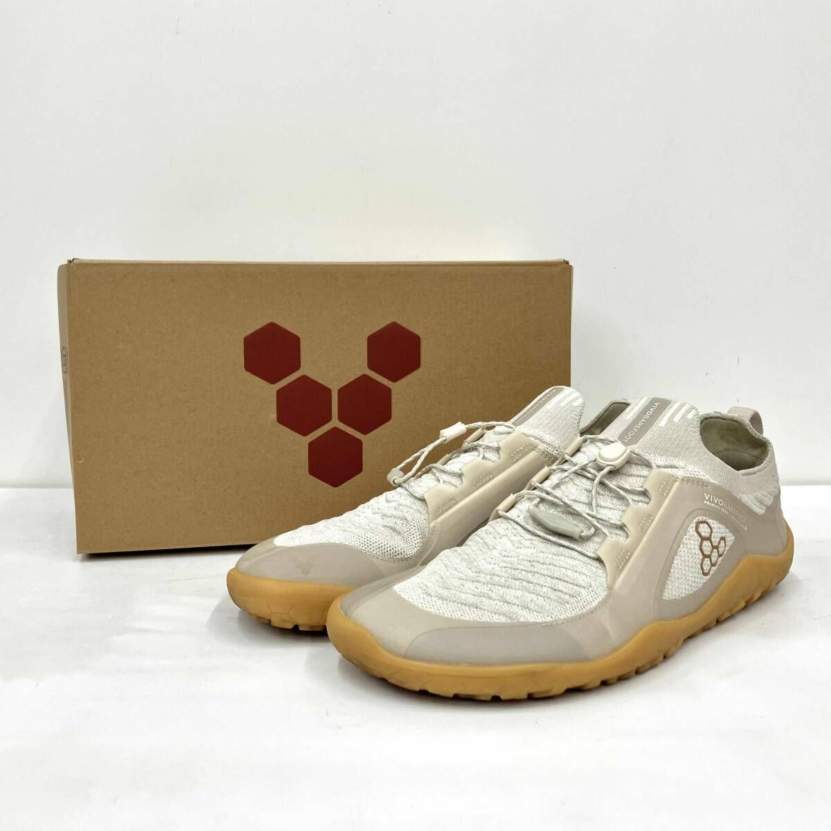 Vivobarefoot ビボベアフット PRIMUS TRAIL KNIT FG M スニーカー ベージュ サイズ26.5cm