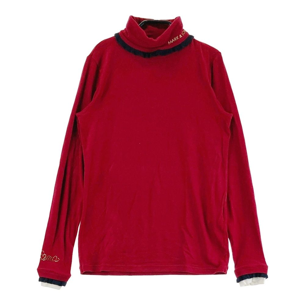 サイズ：WM MARK&LONA マークアンドロナ タートルネック 長袖Tシャツ フリル 起毛 レッド系 [240101749242] ゴルフウェア レディース ストスト