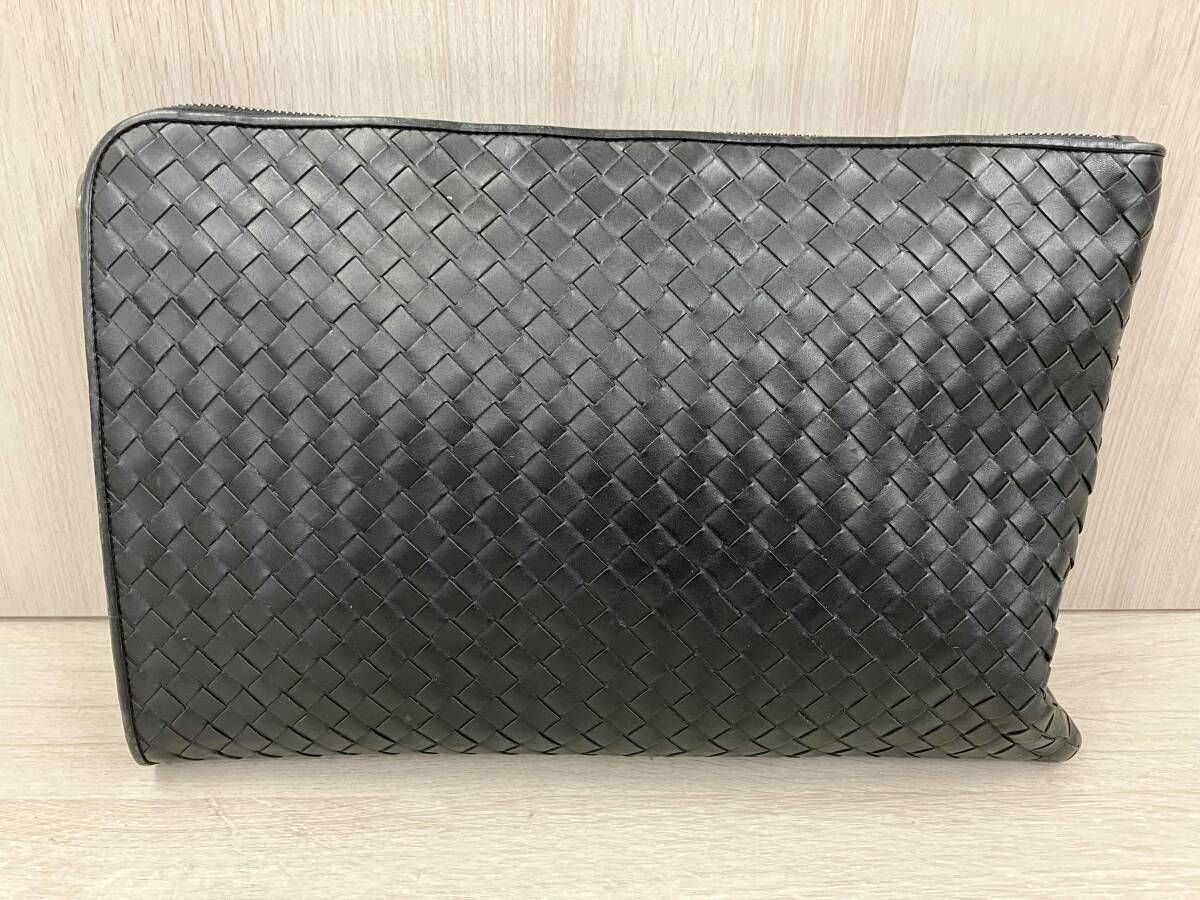 ボッテガヴェネタ BOTTEGA VENETA イントレチャート クラッチバッグ ブラック