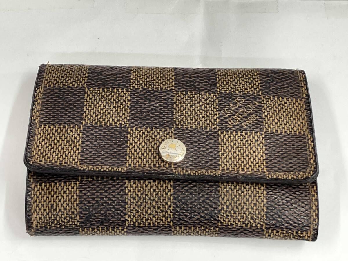 LOUIS VUITTON ルイヴィトン ダミエ ミュルティクレ6 CT0049 N62630 メッキ剥がれ有り スレ、破れ、汚れ有り ブランドキーケース